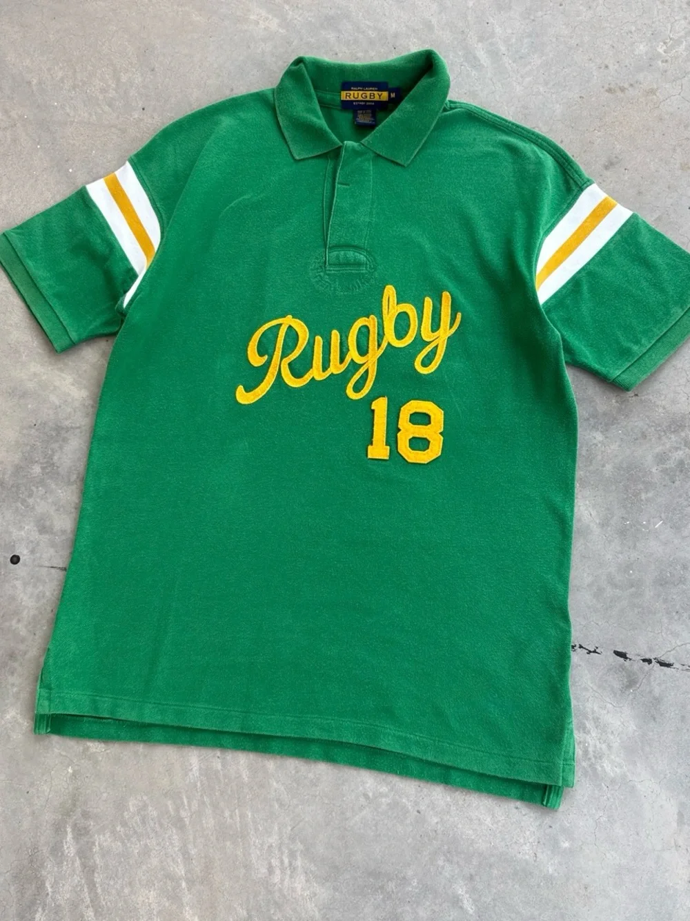 Polo Ralph Lauren Rugby Striped Varsity Patchwork Vintage Shirt
